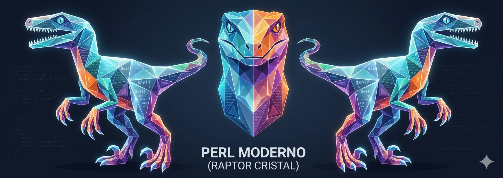 Rascunho de mascote - Um raptor cristalizado